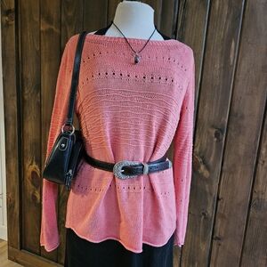 Cotton Knitted Coral Women's Sweater